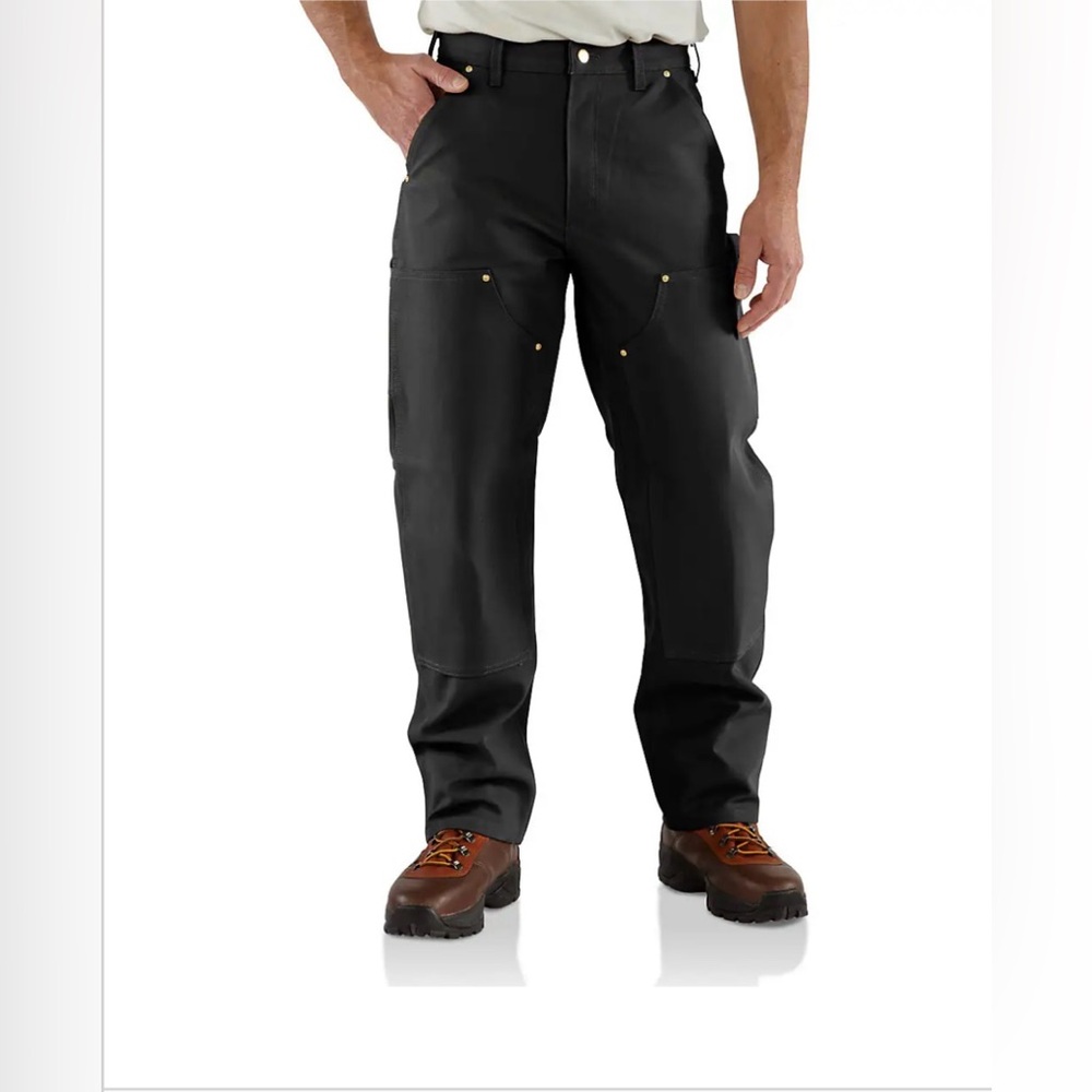 CARHARTT LOOSE FIT FIRM DUCK DOUBLE-FRONT UTILITY WORK PANT 34x32 BLACK